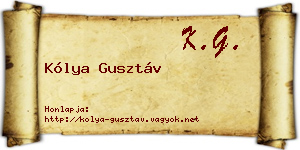 Kólya Gusztáv névjegykártya